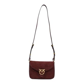 Pinko Pinko - Love Satchel Mini - Dames - Tassen - Bruin - Maat: ONE Size Katoen