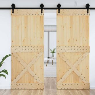 Berkfield Home Beautiful Door NARVIK 95x210 cm Solid Wood Pine in Natural