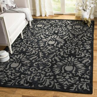Safavieh Total Performance Hand Made Area Rug, Black Traditional Style Non-Shedding