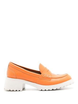 Sarah Chofakian Ully leather loafers - Orange