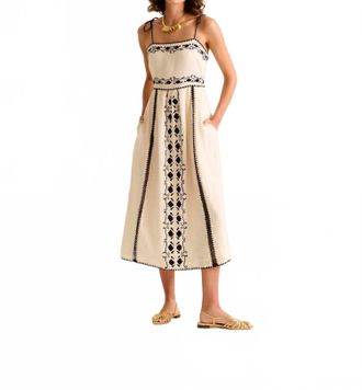 Carolina K Allegra Linen Midi Dress In Ivory