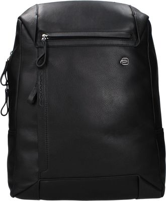 Piquadro Black Leather Mens Backpack