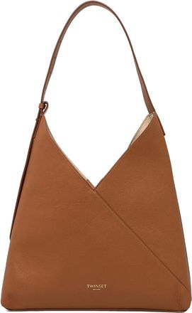 Twin-Set logo-stamp shoulder bag - Brown