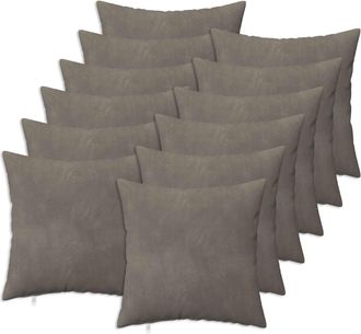 vidaXL Coj&iacute;n Con Almohada Heerlen 12 Uds. Gris Claro Terciopelo Vidaxl