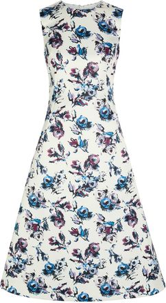 Emilia Wickstead Rumi Floral Satin Midi Dress - Purple - 10 (UK10 / S)