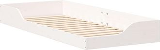 vidaXL Floor Bed Frame White 90 x 220 cm Solid pine wood Vidaxl