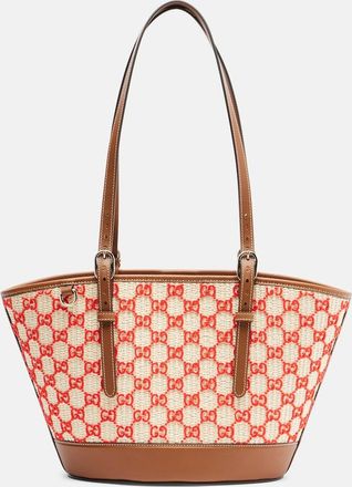 Gucci GG Small raffia-effect tote bag