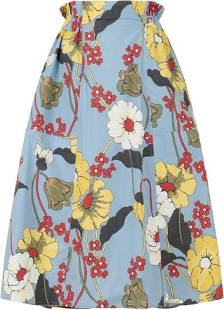 Marni Flared midi-rok met bloem - Blauw