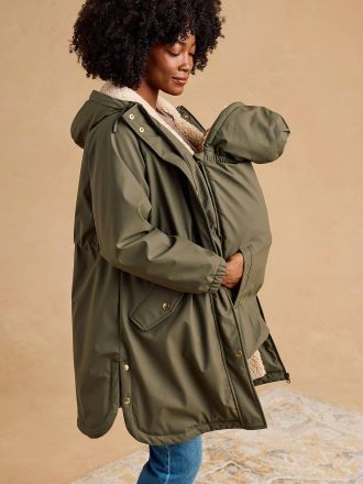 Envie de Fraise Umstands-Regenjacke mit Baby-Einsatz khaki