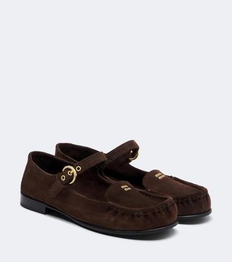 Miu Miu Suede Mary Jane flats
