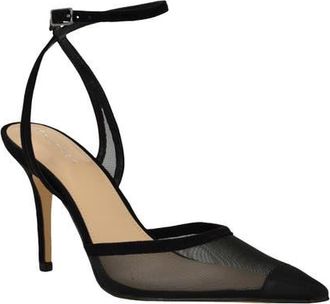 Calvin Klein Ozala Ankle Strap Pump in Black Mesh at Nordstrom, Size 9.5