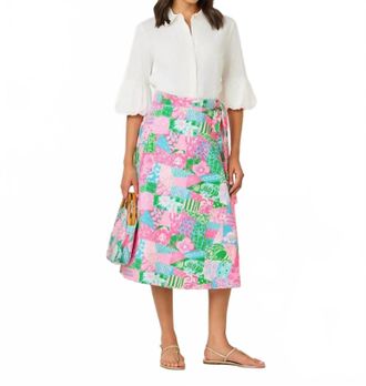 Lilly Pulitzer Constance Reversible Midi Skirt In Crazy Quilt