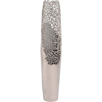 The Libra Company Apo Coral Large Vase - Aluminium - L22 x W22 x H115 cm - Silver