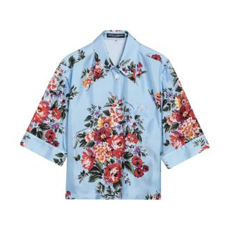 Dolce & Gabbana Shirts, female, Blue, Size: M Camicia