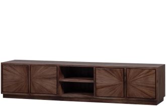 De Eekhoorn Massives Design Lowboard Sunno aus recyceltem Teakholz, 200 x 45 cm