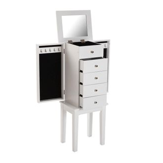 VERSA Aparador joyero en madera aglomerada blanco
