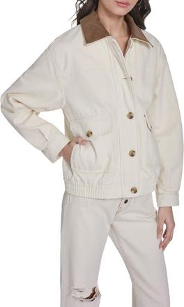 Levi's Laydown Denim Utility Jacket in Ecru/Tan Corduroy at Nordstrom, Size X-Large