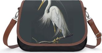 Generic Great Egret Crossbody Bags for Women Shoulder Messenger Bag Purse Handbags