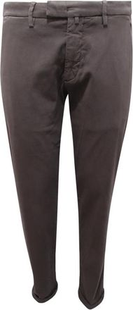 BRIGLIA 1949 Slimme katoen/tencel broek vintage effect - Heren - Chinos - Grijs - S - Katoen - Broeken