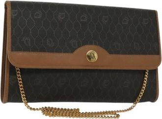 Dior Pre-owned Clutches, female, Black, Size: ONE SIZE Pre-owned Vintage Honeycomb chain Clutch