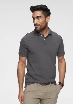 Tom Tailor Poloshirt TOM TAILOR Basic, Herren, Gr. XXL, grau (anthrazit), Piqu&eacute;, Obermaterial: 100% Baumwolle, unifarben, normal, Flachstrickb&uuml;ndchen, Shirts Pol