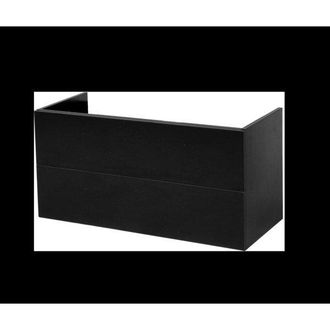 Marcel Breuer EX WastafelOnderkast - 100x46x50cm - 2 softclose lades - zonder greep - 1 sifonuitsparing - MFC - black wood