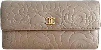 Chanel Pre-owned Leren Portemonnee - Dames - Vintage Accessoires - Grijs - ONE Size - Leer - Vintage