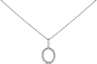 House of Brilliance Sterling Silver Diamond Accent C Initial Pendant Necklace