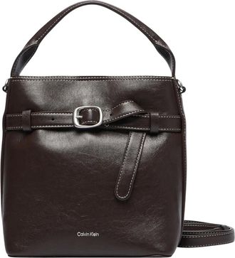Calvin Klein Borsa a tracolla mini secchiello con fibbia - - Bags - Donna - Marrone - ONE SIZE