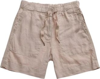Blauer Linnen Shorts Garth Stijl - Dames - Korte Broeken - Beige - W25 - Linnen - Korte Broeken