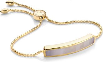 Monica Vinader Baja Grey Agate Bracelet, Gold Vermeil on Silver