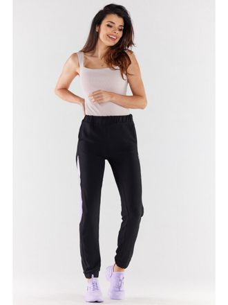 OEM Pantalones Informales De Tela, Negros Y Morados, Talla Xl
