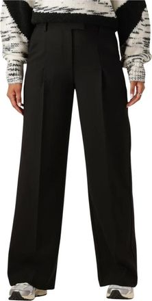Another Label Broeken, Dames, Zwart, M, Zwarte Geplooide Broek voor Stijlvolle Herfst/Winter Look