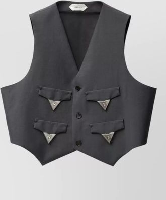 Versace v neck sleeveless jacket nylon and silk