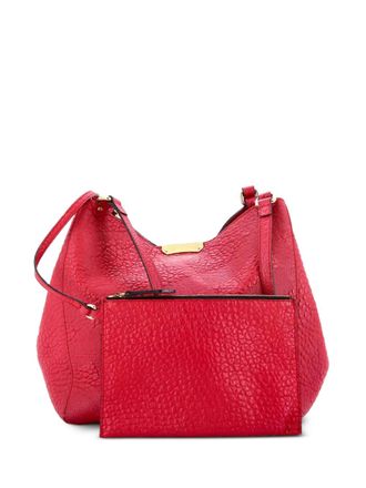 Burberry Canter Tote Check Embossed Leather Small shoulder bag - Red