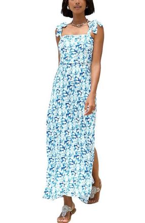 Lascana Tie Strap Maxi Dress in Blue Multi at Nordstrom, Size 12