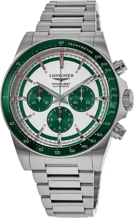 Longines Conquest Automatic Chronograph Matt Silver Dial Steel Mens Watch L3.835.4.02.6