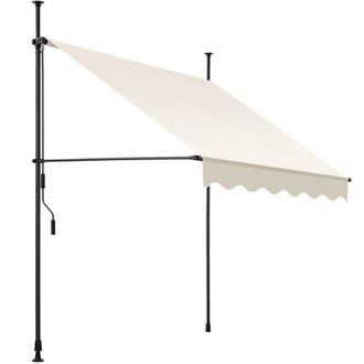 TecTake Toldo plegable para balc&oacute;n con manivela ajustable en altura poli&eacute;ster