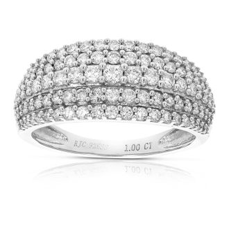 Vir Jewels 1 cttw Lab Grown Diamond Wedding Band in Sterling Silver For Women