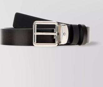 Montblanc adjustable reversible leather belt with metal buckle