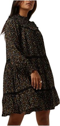 Scotch & Soda Smocked Tiered Lange Mouwen Jurk - Dames - Korte kleedjes - Veelkleurig - M - Kleedjes