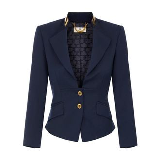 Elisabetta Franchi Mujer, Chaquetas, Azul, Talla: M