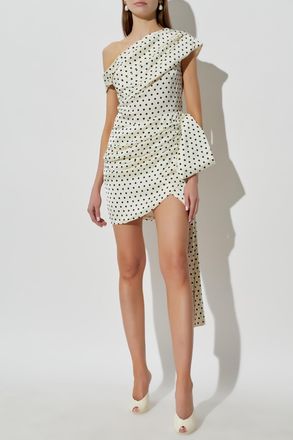 Self Portrait Dress With Polka Dot Pattern, Womens, Cream