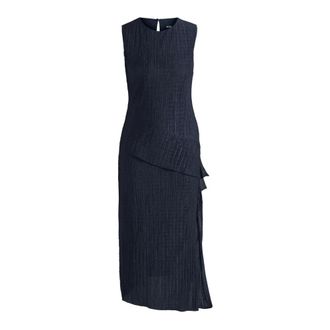 HUGO BOSS Elanno Jurk - Dames - Casual kleedjes - Blauw - M - Polyester - Kleedjes