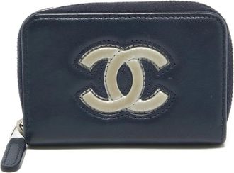 Chanel Portafoglio con logo CC - Blu