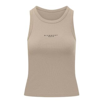 Givenchy Sleeveless Tops, female, Beige, Size: S Ribbed Tank Top