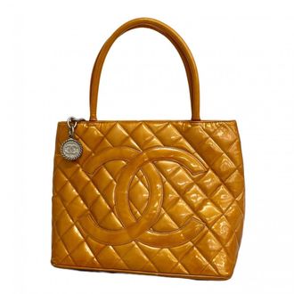 Chanel Orange Pink Patent Leather Tote Bag (Pre-Owned)