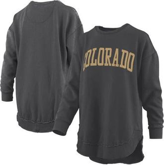 Pressbox Womens Pressbox Black Colorado Buffaloes Melange Poncho Vintage Fleece Long Sleeve Pullover Sweatshirt at Nordstrom, Size X-Large