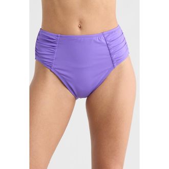 La Blanca Island Goddess High Waist Bikini Bottoms in Ultra Violet at Nordstrom Rack, Size 14