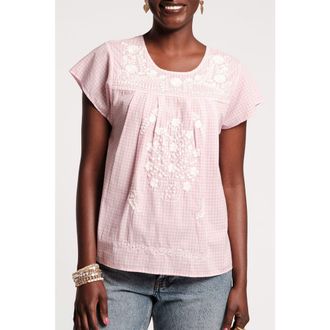 Frances Valentine Camila Top Gingham in Pink/oyster at Nordstrom, Size X-Small
